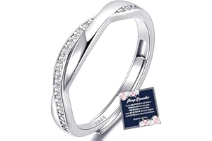 RANKEEF Silberring Damen 925 Silber Für Immer Verbunden Verstellbare Ring Geschenk Für Damen Und Mädchen Mit Inspirierender Karte