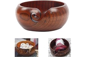 Holzsammlung Holz Garn Schüssel, Garn Aufbewahrungsschale Halter Handgefertigte Woll Schale für Garn Stränge, Häkelnadeln, Stricknadeln und Andere Kleines Zubehör, 7.1 Zoll #2