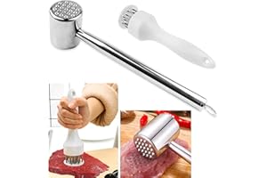 Vandicka Lot de 2 Attendrisseurs à Viande - Marteau Attendrisseur de Viande en Acier Inoxydable + Attendrisseur à Lame D'aiguille - pour Attendrir le Steak, Boeuf, Poulet, Agneau