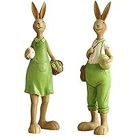 MRZJ 1 Paar Ostern Hase Ornamente, Osterdeko Harz Osterhase, Ostern Hase Figuren, Desktop Dekoration Für Festival Party…
