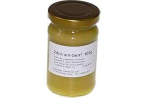 ‎WIEDEMER Wiedemer Fruity lemon mustard from fresh preparation with selected natural vegan ingredients - 1 glass of 100 ml gourmet mustard for salad dressing, sauce, fish, meat, cheese and much more.