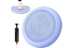 YOOSI Balanskudde med Pump, 34 cm Diameter, Uppblåsbar Balansmatta, Airbag Massagematta, Lämplig för Fitness och Pilates