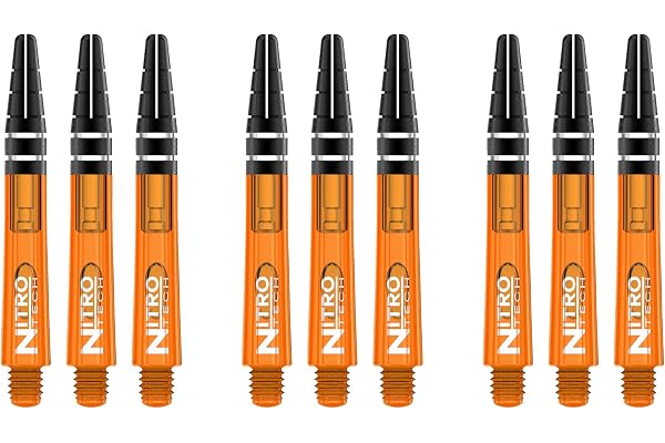 RED DRAGON Tiges Courtes Nitrotech - Orange - 3 Ensembles par Paquet (9 tiges au Total)