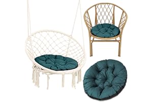 Amazinggirl Coussin Chaise Suspendu et rotin Jardin 60 cm - Rond Coussins de Fauteuil siège Suspendue et papasan papasan pour extérieur et intérieur Vert Teinte B