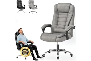 EveryKip Silla de Oficina Profesional con Respaldo Alto – Sillón Acolchado y Reclinable Cojín Lumbar, Altura Ajustable y Ruedas Silenciosas para Estudiar o Trabajar en Oficina Casa Escritorio (Gris)