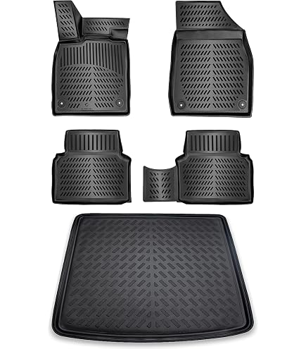 ELMASLINE Tapis De Sol 3D Et Bac Coffre Pour Citroën C3 Aircross 2017-2024 - Sur Mesure