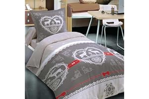 Alpes Blanc Duvet Cover Chalet Winter Grey Bed Linen Esprit Bergne (140 x 200 cm)