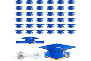 Moonlight Miles 36 Pcs Graduation Caps for Kids Adults, Crown Graduation Paper Hats for Students Headbands Adjustable Grad Party Props