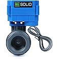 U.S. Solid 1 inch UPVC Motorized Ball Valve - Plastic Electrical Ball Valve with Full Port, 2 Wire Auto Return, 9-36V AC/DC, Normally Closed