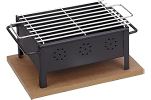 SAUVIC Barbacoa sobremesa con parrilla inoxidable 25x20 cm. Negro