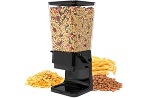 Hovea - Dispenser Cereali e Cibo - Capacità 5L - Distributore di Muesli, Pasta - Dispenser Alimentare Cibo Cani e Gatti - Cucina, Colazione - Nero - CR501