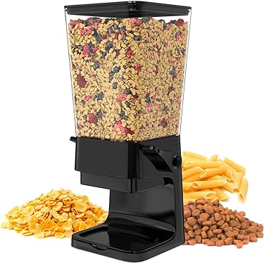 Dispenser Cereali Relaxdays - Per Cornflakes E Dolci, Plastica, 31x16.5x18.5 Cm, Nero - Foto 5