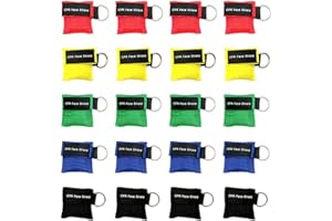 Aoutacc 20 pz CPR Maschera scudo facciale, Portachiavi Maschera Kit di emergenza monouso CPR Schermi facciali Maschera tascabile per addestramento di pronto soccorso di rianimazione cardiaca