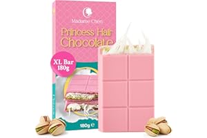 MADAME CHÊRI Madame Chéri Angel Hair Schokolade 180 g – Handgefertigt gefüllt mit Pismaniye & Pistaziencreme – zartschmelzend & rosa - mit türkischer Zuckerwatte – Ohne künstliche Farbstoffe
