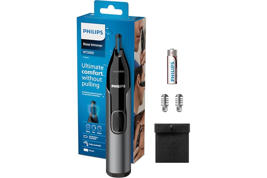 Philips NT3650/16 NOSE TRIMMER WINDOW BOX, Grey, 1 Count ( Pack of 1)