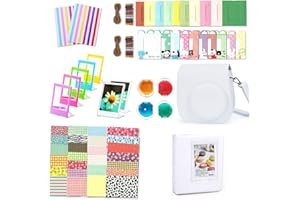 Leebotree Instantané Caméra Accessoires Compatible avec Instax Mini 12 Appareil Photo, Le Package Comprend Housse de Caméra,Album, Cadres, Autocollant de Bord and Coin (Blanc Argile)