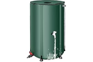 MATALDE Collapsible Rain Barrel Water Collection System - 380L Portable Water Storage Tank,Foldable Rainwater Collect System Downspout, Water Catcher Container with Filter, Spigots＆Overflow Kit, Green
