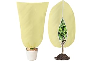 PATEMZON Voile Hivernage Plante Exterieur, 2PCS 180x120cm Voile Hivernage, Housses de Protection pour Plantes avec Fermeture éclair et Cordon de Serrage, Contre Le Froid e Le Gel, Réutilisable