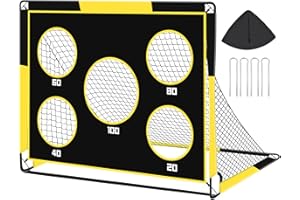 Gofady Porta da Calcio per Bambini, 2 in 1, Porte da Calcio Pop Up con 5 Sparare e Borsa per il Trasporto, Rete da Calcio per Giardino Interni ed Esterni(1.2M/1.5M)