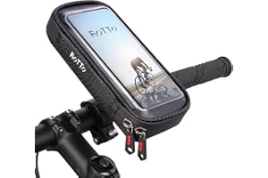 ROTTO Porta Movil Bici Bolsa Impermeable Soporte Bolsa Teléfono Manillar Bicicleta o Moto Rotación de 360°para Teléfonos de hasta 7 Pulgadas