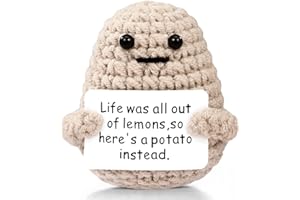 DRAUPNIR Pocket Hug Positive Potato, Creative Knitted Positive Potato Doll, Mini Plush Figures Funny Positive Potato Doll Regali per donne Uomini, Colleghi Regalo d'addio
