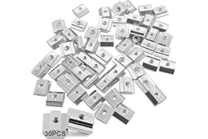 YBFBSJK Écrou à Tête De Marteau 30 Pcs Écrou De Rail En T M8 Écrou Rainuré En Aluminium Écrous Coulissants De Rail Écrous à Fente Bloc d'Écrou Pour Meubles Écrous En T Pour Profilés En Travail Du Bois