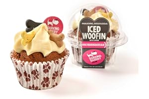 THE BARKING BAKERY DOG BIRTHDAY CAKE Dog Food | Dog Biscuits Dog Treats Puppy Treats. Dog Training Treats Puppy Training Treats. Bakery Fresh Dog Treat. Vanilla Woofin With Frosting Dog Birthday Present (Vanilla)