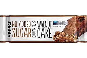 :DIABLO Diablo No Added Sugar Cinnamon & Walnut Cake – Healthy Snacks Sweet Treat, Cakes and Desserts for All, Ideal for Snack Time, Tea & Party Treat, Halal & Kosher Approved – 200g (Pack of 1)
