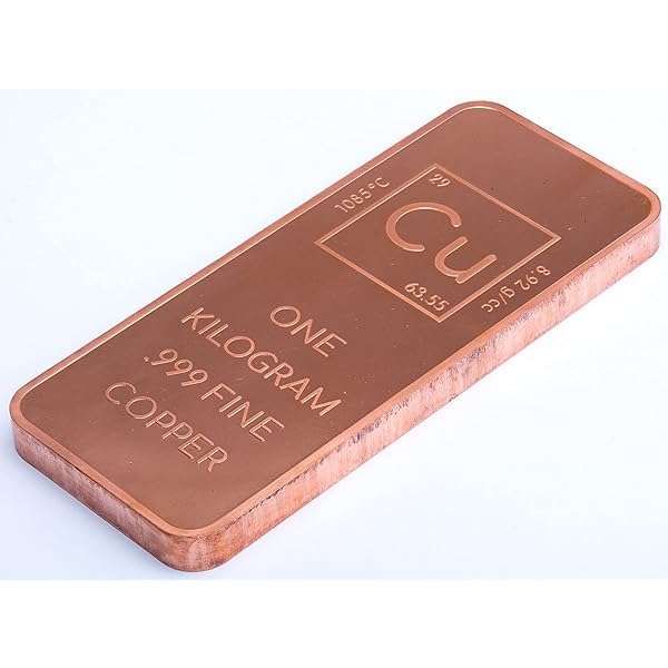 1 Pound .999 Pure Copper Bar Bullion with Element Design - Unique