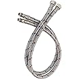 40-Inch Faucet Hose Braided Stainless Steel Long Flexible Faucet Supply lines Sink Hose Extension 3/8-Inch Female Straight Compression Thread x M10 Male Supply Hose Replacement，Lead Free (1 Pair