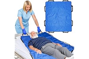 TUAKIMCE Transfer Sheet, Slide Sheets for Moving Patients on Bed, 48" x 40" Patient Transfer Board with Eight Handles, Positioning Bed Pad for Elderly/Disabled, for Turning, Repositioning(120x100cm)