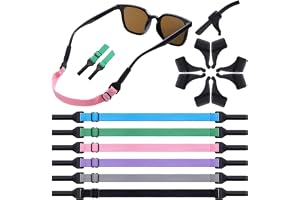 6 stycken glasögonband justerbara glasögonband färgglada glas kedja glasögonsnöre halkfri elastisk sport glasögonbandshållare för sport barn solglasögon läsglasögon kedja sport glasögonband