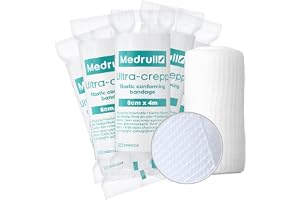 Medrull 10 stycken 8 cm x 4 m gasbindor set – stor fixeringsbindning – förbandsmaterial ULTRA CREPP