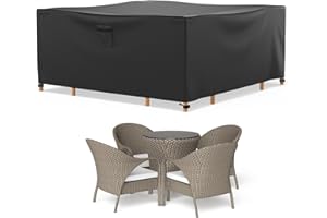 BROSYDA Housse pour Salon de Jardin Extérieur (200x200x90cm), 600D Housse Salon de Jardin avec Sortie d'air, Housse Table de Jardin Housses pour Mobilier de Jardin, Chaises, Tables