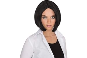 BRISTOL NOVELTY Women's Black Centre Parting Wig (Pack of 1) - Realistic Design, Perfect Accessory for Film & TV, Music, World Book Day, Cosplay, Festival, & More Halloween Halloween