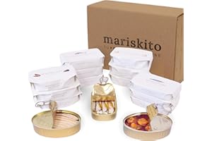 MARISKITO | Pack La Mar de Gourmet - 12 Conservas Gourmet - Latas de Conservas Gallegas - Caja Regalo - Lote de Productos Delicatessen