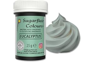‎SUGARFLAIR COLOURS Sugarflair Lebensmittelfarbpaste Eucalyptus, Konzentrierte Spectral Lebensmittelfarbe für Buttercreme, Zuckerpaste, Zuckerguss, Kuchenmischungen, Macarons und mehr! - 25g