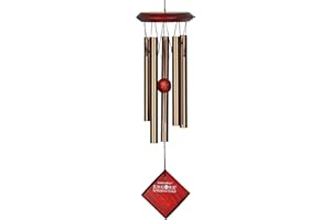 Woodstock Chimes Encore Marte Bronce Carrillón para Jardín - 5 Tubos Afinados Color Bronce