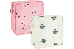 AYSATOGC 2Pcs Period Bag, Sanitary Napkin Storage Bag Portable Reusable Sanitary Pads Bags for Teen Girls Women Tampons Holder for Purse Period Pouch with Zipper Feminine Care Kit
