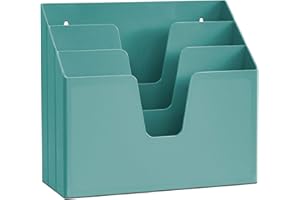 Acrimet Horizontal Triple File Folder Organizer (Solid Green Color)