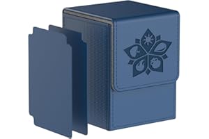 MIXPOET Deck Box Compatible con Cartas MTG, Caja Cartas Se Adapta an Hasta 110 TCG Tarjeta, Incluye 2 Card Dividers por Deck Holder Case - Azul