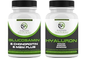 ‎SURPRESA NATURAL Sparpaket Glucosamin, Chondroitin, MSM und Hyaluronsäure hochdosiert in einem Monats-Bundle, 285 Kapsel