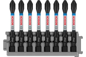 Bosch Accessories Professional 8 pièces Pack d'Embouts de Vissage Cruciformes (Impact Control, PH2 Bits, Longueur 50 mm, Pick and Click, Accessoires de visseuse à percussion) 2608522330 Framboise