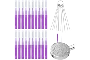 XIHIRCD 30st Duschkopf Reiniger Werkzeuge, Duschkopf Reinigungsbürste Duschkopf Reiniger Picks für Kleine Löcher Anti Verstopfung Reinigungsbürste für Lücke Düse Schlitz (Lila)