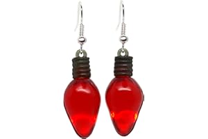 Bluebubble MERRY CHRISTMAS Red Fairy Light Dangle Earrings on Gift Card
