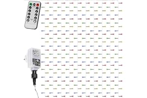 VOLTRONIC LED Lichtervorhang, innen und außen, IP44, Fernbedienung, Größen- und Farbwahl, 3x3 m 300 LEDs, bunt