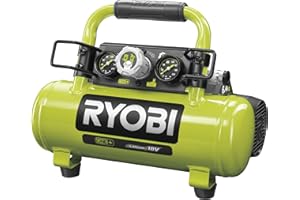 RYOBI 18 V ONE+ Akku-Kompressor PRO R18AC-0 (max. Druck 8,3 bar, Tankinhalt 3,8l, ideal zum Aufpumpen von Reifen, ohne Akku und Ladegerät)