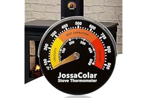 Jossacolar Log Burner Thermometer Magnetic Wood Stove Thermomter Flue Thermometer Log Burner Temperature Gauge Log Burner Accessories