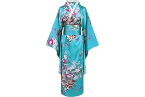 Bon amixyl kimono japonais femme Traditionnelle Jeune Dame Yukata avec Robe Costume cosplay de Peignoir Satiné