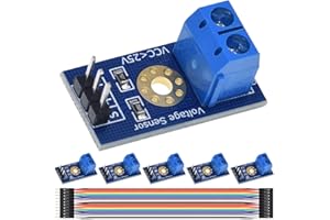 DAOKAI 6 piezas DC 0-25V Módulo de detección de voltaje Sensor de prueba de voltaje para arduino con cable Dupont